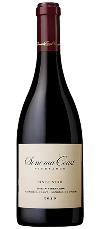 hedin vineyards pinot noir 2019 sonoma county bottle shot