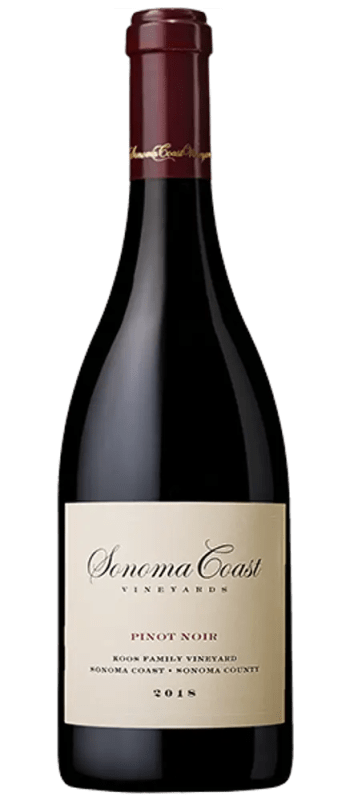 koos family vineyard pinot noir 2018 sonoma county bottle shot